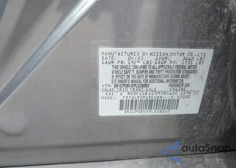 2023 Nissan Kicks S Xtronic Cvt from USA, damaged, VIN 3N1CP5BVXPL528062